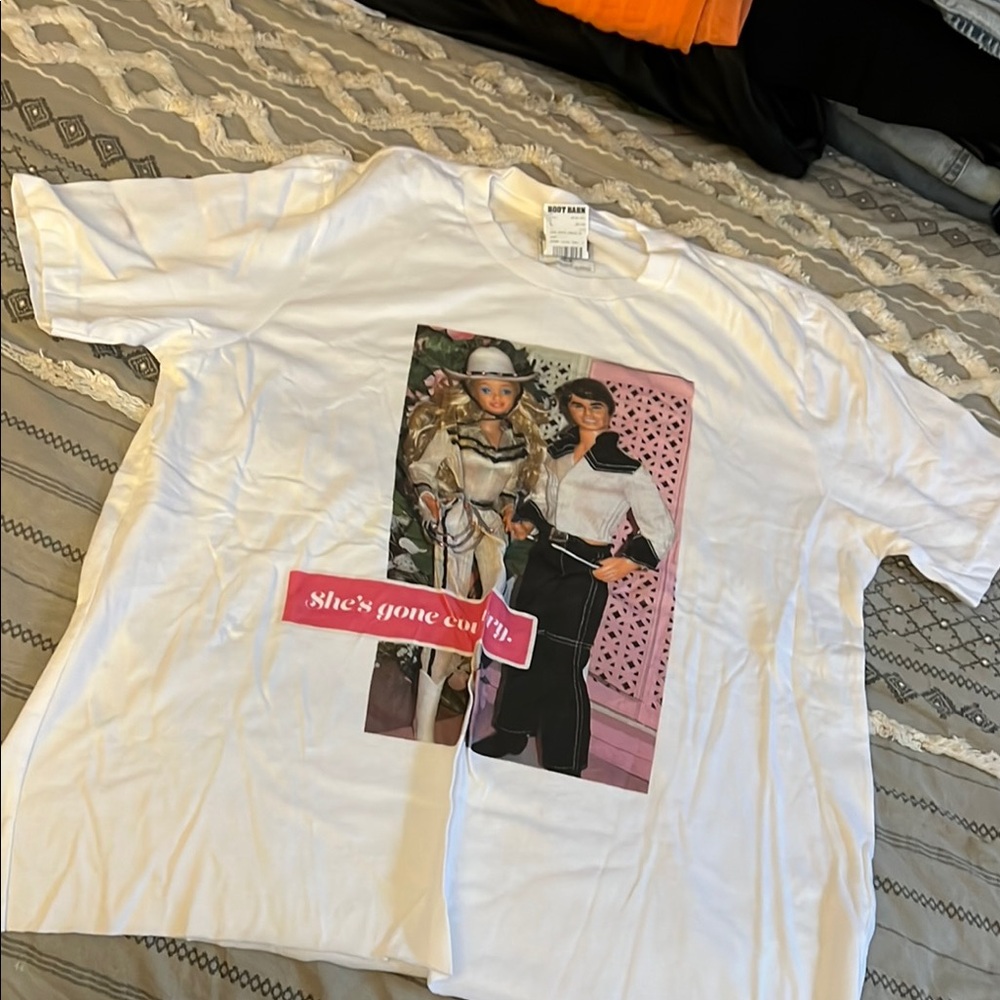 Gina Tees White Short Sleeve Tee Classic Crew Neck
